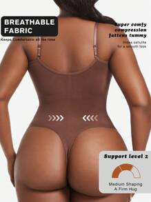 1 pieza Body moldeador sin costuras para mujer de talla grande con control del abdomen, cintura aplanada y efecto reductor, entallado de abdomen, entrenador de cintura con tanga moldeadora