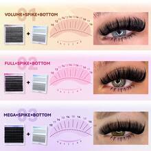 QUAFFLY Lashes 5 Styles Lash Clusters Kit, Volume/Mega/Full/Bottom Eyelash Clusters Extensions With Lash Bond And Seal, Remover,Wrist Strapand Lash Extension Tools For Beginners And Proficient, DIY At Home Easily - 黑色 - 查看 2