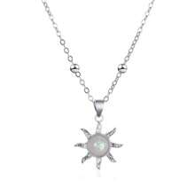1pc New Vintage Simple Opal Sunflower Necklace For Women - Multicolor - View 3