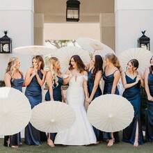 1把白色纸伞：纸/竹材质，配有优雅手柄。适用于新娘送礼会、派对礼品、餐桌装饰。 - 白色 - 查看 3