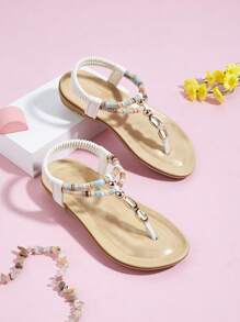 1 Pair Minimalist Fashion Comfortable Versatile Outdoor Beach Flat Sandals