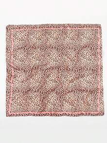 1 pieza Pañuelo de mujer con estampado de leopardo, 90cm*90cm, adecuado para fiesta y viaje - Caqui - Ver 10