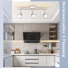 吸顶灯 3/4 火焰 E14 - 白色工业复古旋转金属吸顶灯，适用于客厅、卧室、书房、走廊、厨房，无光源 - 3 火焰 - 查看 2