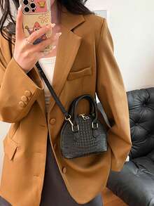 Retro Shell Tote Bag, Women Perfect Shoulder Handbag - Black - View 6