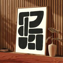 1 szt./zestaw Minimalistyczne beżowo-czarne geometryczne wydruki ścienne na płótnie, elegancka dekoracja ścienna do domu, sypialni, kuchni, salonu, hotelu, kawiarni, biura, dekoracja w stylu średniowiecznym, idealna dekoracja pokoju, świetny prezent, rama nie jest dołączona - Wielokolorowe - Zobacz 5