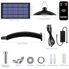 LED Hof-Pendelleuchte mit Fernbedienung, Solar Panel, wasserdicht, Dämmerungs-Sensor, Auto An/Aus, für Außen, Garten, Haus, Terrasse, Straßenbeleuchtung, Aufladen durch Sonnenlicht, für Scheune, Wand, Hängen, Schuppen, Flutlicht, tragbar, Camping, Zelt, Teich, Fischen, Park, Weg, Nachtsicherheit, Notbeleuchtung, 1/2/3/4 Leuchten, Kalt-/Warmweiß