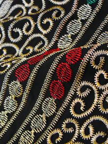 Bohemian Black Embroidery Kaftan 2025 Summer Plus Size Batwing Sleeves House Dress Vacation Outfits