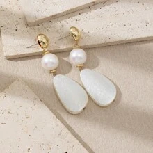 1 Pair Handmade Bohemian Style Resin Water Drop Dangle Earrings For Women, Unique Design & Colors, Irregular