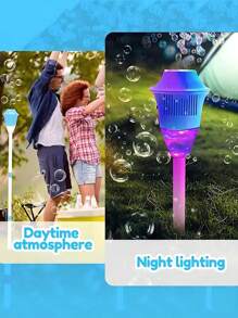 Máquina de burbujas para fiestas al aire libre con luz y música para niños, altura ajustable (no incluye baterías ni líquido para burbujas)