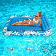 Extra große aufblasbare Sonnenliege mit Kissen 4 in 1 Sonnenbank Schwimmliege für Wasserbälle Party, PE Material, Feiertage: Valentinstag, Frauentag, Ostern, Muttertag, Unabhängigkeitstag, Strandutensilien, Strandaccessoires