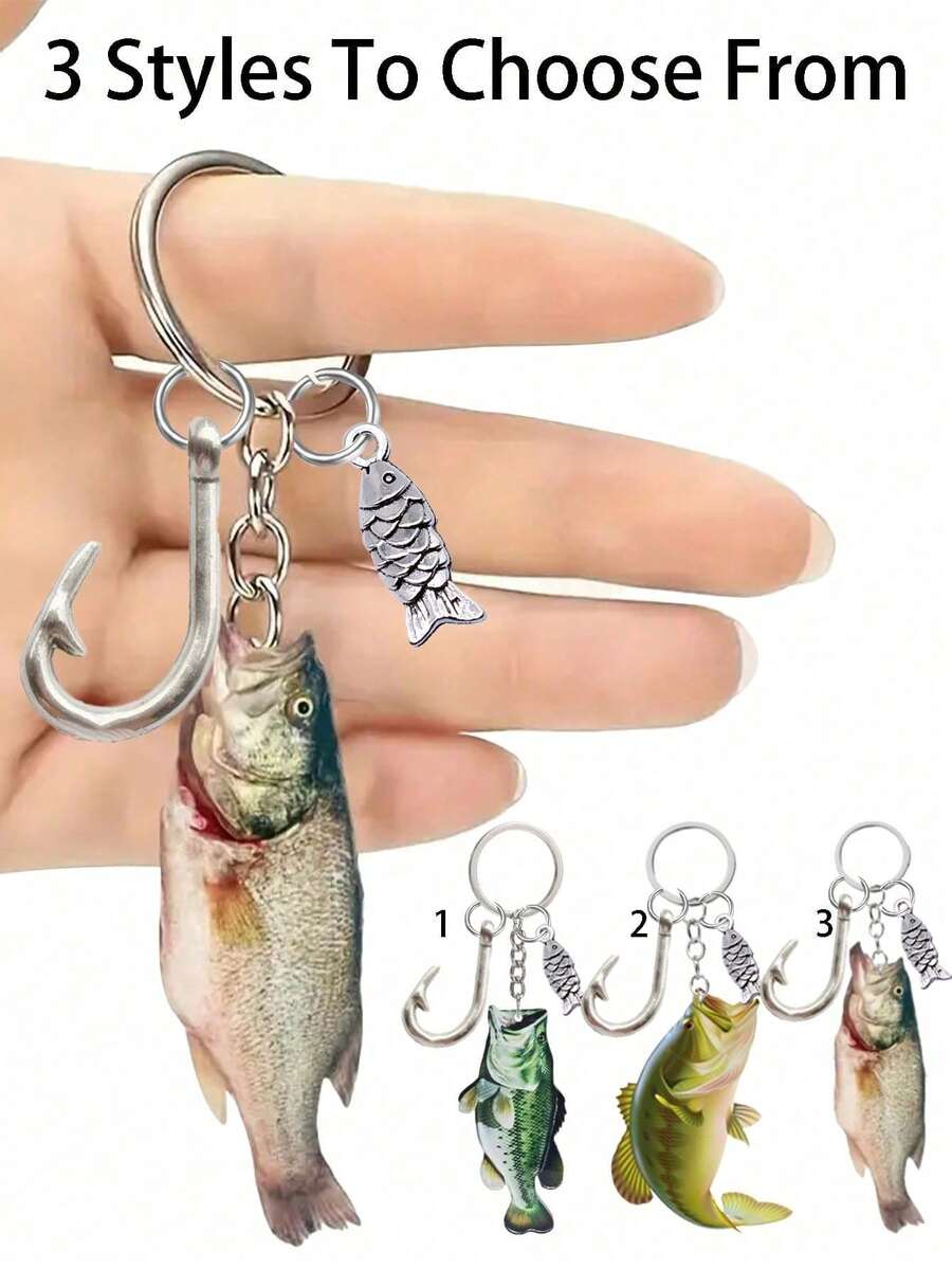 These Realistic Acrylic Fish-Shaped Keychains Feature A Fishing Hook And Small Fish Or Seashell Pendants, And Come In Various Fish Designs. They Make Ideal Gifts For Fishing Enthusiasts, Suitable For Husbands, Children, Parents, And Other Family Members. They Also Make Lovely Gifts For Thanksgiving, Christmas, Or Halloween, And Can Be Used As Unique And Personalized Decorations For Backpacks, Bags, Or Keys.