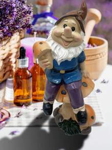1 Stück Gartenfigur Zwerg & Pilz - lebhafte Harz Outdoor Dekoration mit Feenbeleuchtung, perfekt für Ostern und Heimdekoration, Outdoor Dekoration | Märchendesign | feine Handwerkskunst, Zwerg Dekoration