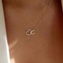 Collar colgante con entrelazado de corazón minimalista, joya de regalo para mujeres