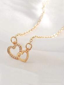Collar colgante con entrelazado de corazón minimalista, joya de regalo para mujeres