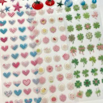 INS-stil klöver, hjärta, fiskdesign 3D DIY-klistermärken för surfplatta, brevpappersask, telefonfodral, korthållare, bagage, tidskrifter, scrapbookingdekorationer skolmaterial, tillbaka till skolan