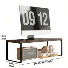 Computer Desktop Monitor Stand Laptop TV Display Screen Riser Shelf Black - Multicolor - View 5