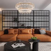 Meiyiu Decorative Metal Garden Fences – Rust-Proof Scroll Design For Yard & Flower Bed Borders, Easy Snap-Together Installation, Outdoor And Indoor Privacy Panels For Patio, Pool, Or Lawn,Black (6x3.8ft) - Copper Coin - 查看 5
