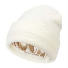 Women'S Silky Satin Beanie -Anti-Static, No Frizz, KnitCap For Winter Warmth
