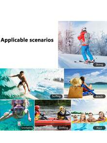 Inflatable Waterproof Phone Pouch With Lanyard - Transparent Design For Photography, Suitable For Swimming, Snorkeling, Beach, Pool And Outdoor Activities, White, Essential For Swimming, Durable High-Quality Material - Multicolor - View 5