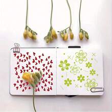 2 件花心绘画模板 11.8x11.8 英寸可重复使用充满爱心的模板可用于墙面绘画 DIY 家居装饰、返校、学校用品 - 白色 - 查看 4