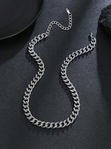 1pc Fashionable And Popular Men Luminous Men's Stainless Steel Charm Necklace Glow In The Dark Minimalist Decoration Hip-Hop Style Birth Year For Jewelry Gift And For A Stylish Look
