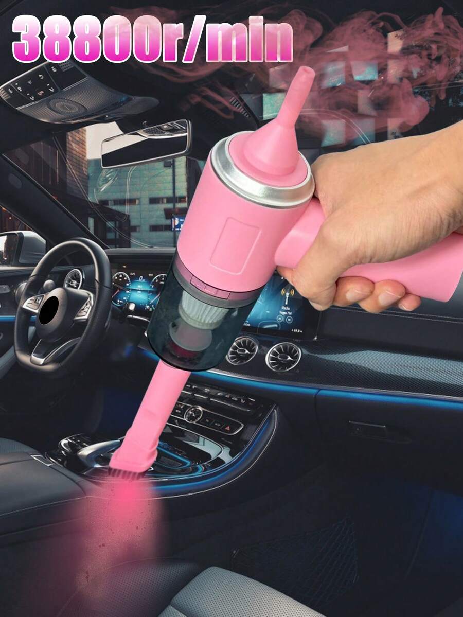无线手持式车载吸尘器手持式无绳手持式吹风机迷你吸尘器适用于家庭和汽车超强吸力可用于在家中对汽车内饰缝隙进行电脑清洁