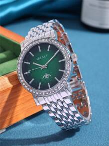 1 Peça Relógio Quartz de Negócios Masculino Escala Romana Dourado e Prata, Pulseira e Caixa de Liga, Presente para o Dia do Pai, Aniversário, Aniversário