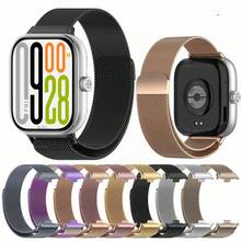 适用于 Redmi Watch 4/5/6 和小米手环 8 Pro/9 Pro 的替换金属表带，不锈钢磁吸表带，Redmi Watch 5/4/6 智能手表配件，适合作为返校礼物，仅表带（不含手表） - 均碼 - 查看 1