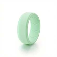 8 Pack Men's Silicone Rings Men Rubber Wedding Band Ring Fit Size 7-15 , 8mm Wide, 2mm Thick