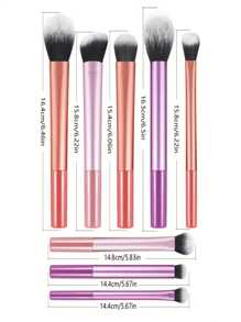 8pcs Colorful Portable Makeup Brush Set, Made Of High-Strength Plastic Handles, Lightweight And Durable, With Premium Synthetic Soft Hair Bristles, Suitable For Makeup Enthusiasts, Ideal For Holiday Gifts