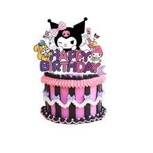 Sanrio 25pcs Kuromi Themed Birthday Party Cake Toppers, Cake Decorations For Home Birthday Party, DIY Christmas Decorations