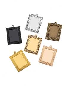 1 pièce Accessoires de bijoux DIY, base rectangulaire de 29*21mm, base avec incrustation de pierres précieuses vintage C06