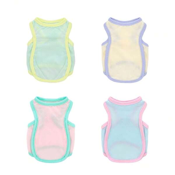 Dog Cooling Vest, Breathable Ice Silk Sleeveless Pet Shirt For Hot Summer, Solid Color