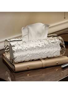 1 pieza Portarrollos de papel higiénico transparente para baño, caja de pañuelos ovalada para encimera de baño, caja de pañuelos faciales para mesa de salón, dispensador de toallas de papel con diseño de ola de agua, caja de pañuelos minimalista y elegante para mesa de café o comedor