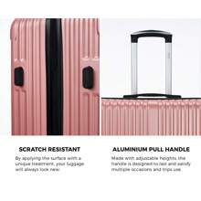SUN YEE Mazam 3PCS Luggage Suitcase Trolley Set Travel TSA Lock Storage ABS Case Pink