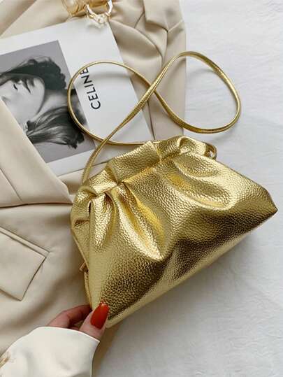 Elegante plissierte, modische, vielseitige, minimalistische Lässig-Umhängetaschen für Frauen