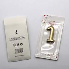 Creative Champagne Gold 0-9 Numerical Birthday Candles, Baking Party Dessert Table Decoration Inserts, Birthday Cake Decorations