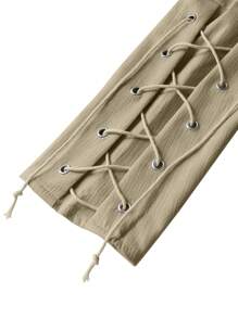 Herren Langarmhemd mit Kordelzug-Design, mittelalterliches, wikingerstil Partykostüm