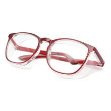 Gafas de seguridad Alsenor con antiempañante, gafas protectoras contra la luz azul, protección UV, antipolvo para hombres y mujeres (Paquete de 2 (Nuevo azul + Nuevo morado)) - Rojo - Ver 2