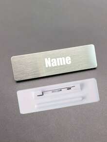 1pc Customized Engraved Magnetic Stainless Steel Name Tag Card Holder Badge For Office School Enterprise - Multicolor - View 12
