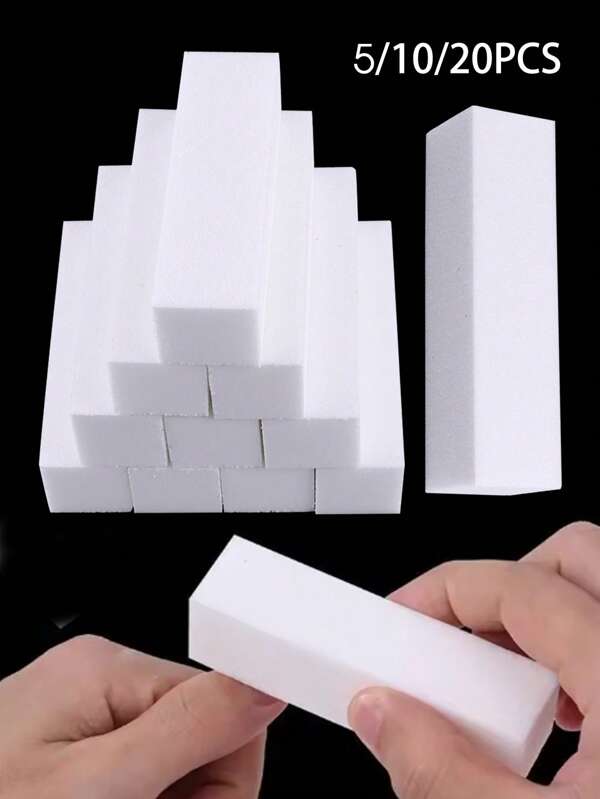 Bloc de polissage pour ongles professionnel blanc, 5/10/20 pièces, limes à ongles, accessoires de manucure et pédicure, outils de ponçage et de polissage pour le nail art
