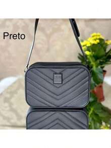 Women's Crossbody Bag With Adjustable Strap - Black - View 2