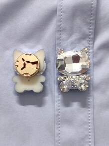 2pcs Button Cover For Shirt Flower Cufflinks Covers Flower Sleeve Button Clip On Button For Dress Wedding Tux Decoration Button Clothing Accessories Gifts