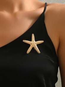 1 pièce Broche étoile de mer minimaliste, accessoire polyvalent pour femme pour les fêtes, les voyages, le port quotidien, cadeau d'été