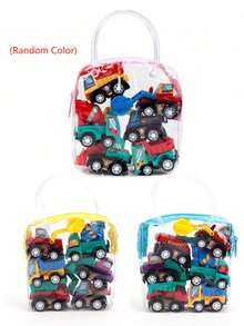 6pcs/Pack Kindergarten Children's Inertial Return Car Engineering Car Fire Truck Baby Return Car Toy(Random Style) - Multicolor - View 7