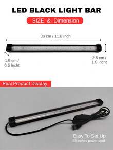 ONELEDWANGRX 2 件套荧光 LED 灯条装饰,夜光派对灯,适用于生日迪斯科主题派对酒吧装饰家居装饰发光派对圣诞用品和装饰品,用于万圣节、圣诞节、嘉年华、生日派对等节日 - 紫光 - 查看 11