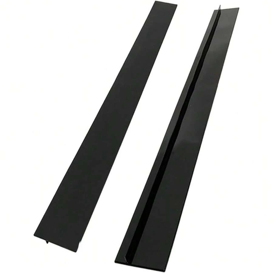 New-2025- Silicone Stove Gap Covers (2Pack 25 Inch), Heat Ristant Oven Gap Filler Seals Gaps Between Stovetop And Counter, Easy To Clean Stove Gap Guard, Black - 矽膠黑色25英寸 - 查看 1