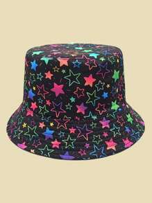 1pc Outdoor Party Beer Print Double Sided Outdoor Gathering Travel Holiday Bucket Hat, Sun Protection Beach Hat