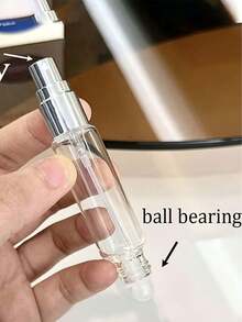 2个0.34盎司双用途香水喷雾瓶，带滚珠 - 透明玻璃材质，可重复灌装，便携实用，是旅行和办公的理想之选，包含香水和护肤喷雾瓶，旅行配件 | 便携式香水分配器 | 可重复灌装喷雾瓶 - 彩色 - 查看 5