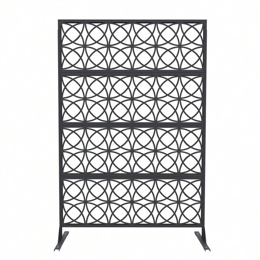 Meiyiu Decorative Metal Garden Fences – Rust-Proof Scroll Design For Yard & Flower Bed Borders, Easy Snap-Together Installation, Outdoor And Indoor Privacy Panels For Patio, Pool, Or Lawn,Black (6x3.8ft) - Copper Coin - 查看 1